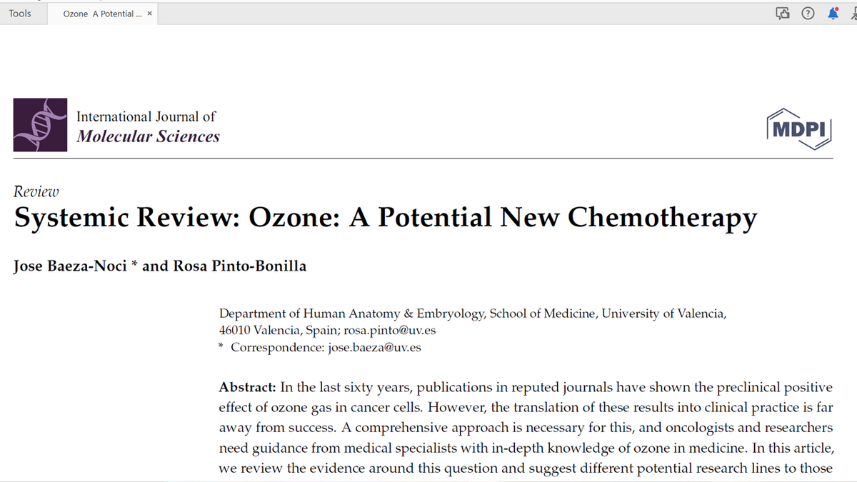 Systemic Review Ozone A Potential New Chemotherapy naturalozone.co.nz