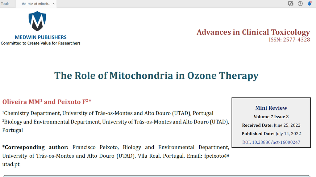 The Role of Mitochondria in Ozone Therapy
