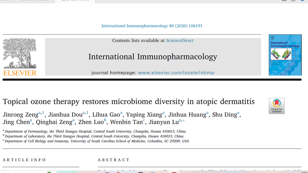 Topical ozone therapy restores microbiome diversity in atopic dermatitis (eczema)