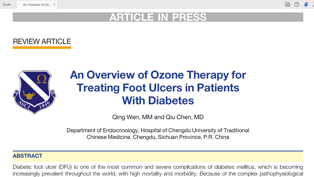 An Overview of Ozone Therapy for Treating Foot Ulcers in Patients With Diabetes