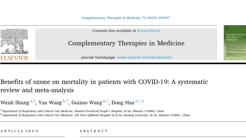Benefits of ozone on mortality in patients with COVID-19: A systematic review and meta-analysis