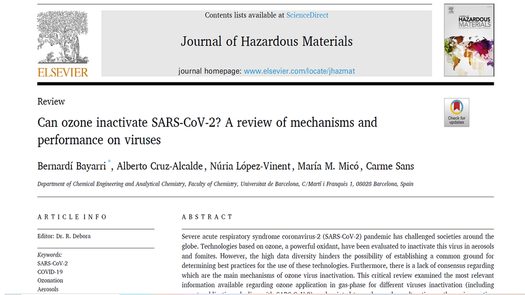 Can ozone inactivate SARS-CoV-2 A review of mechanisms and performance on viruses