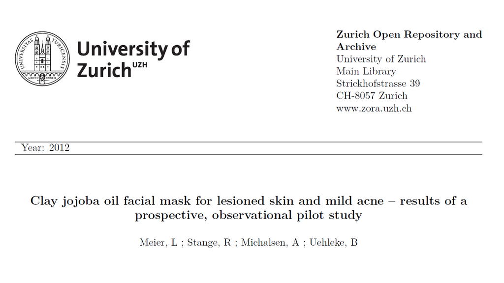 Clay jojoba oil facial mask for lesioned skin and mild acne