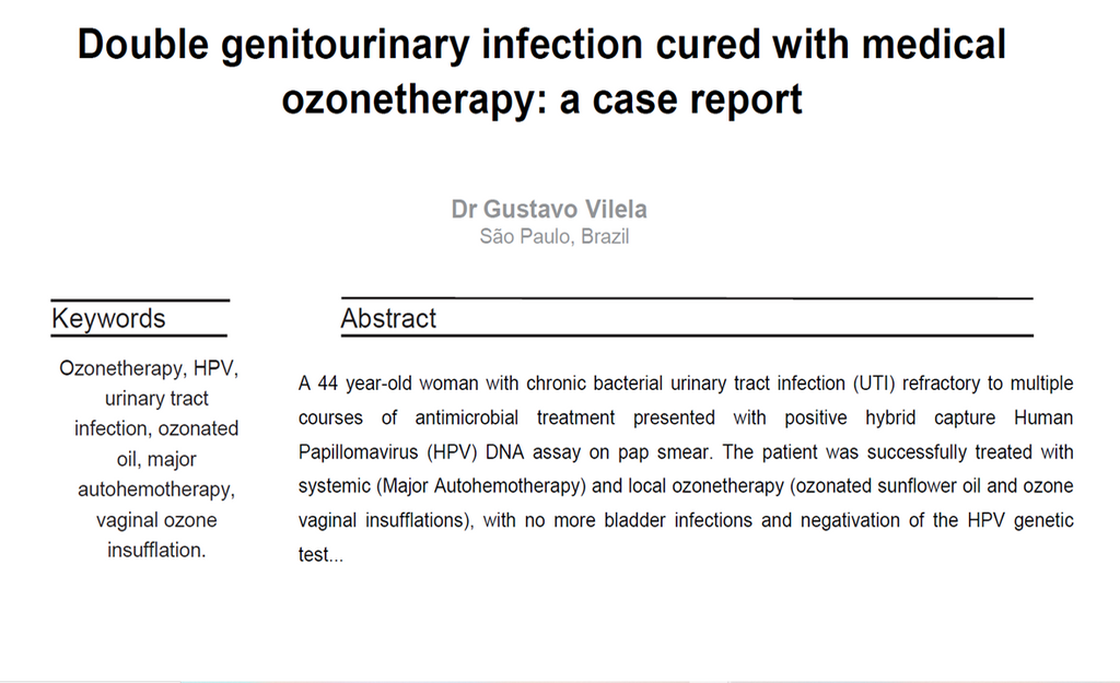 Double genitourinary infection cured with medical ozonetherapy: a case report