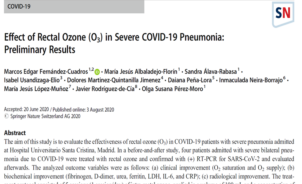 Effect of Rectal Ozone (O3) in Severe COVID-19 Pneumonia