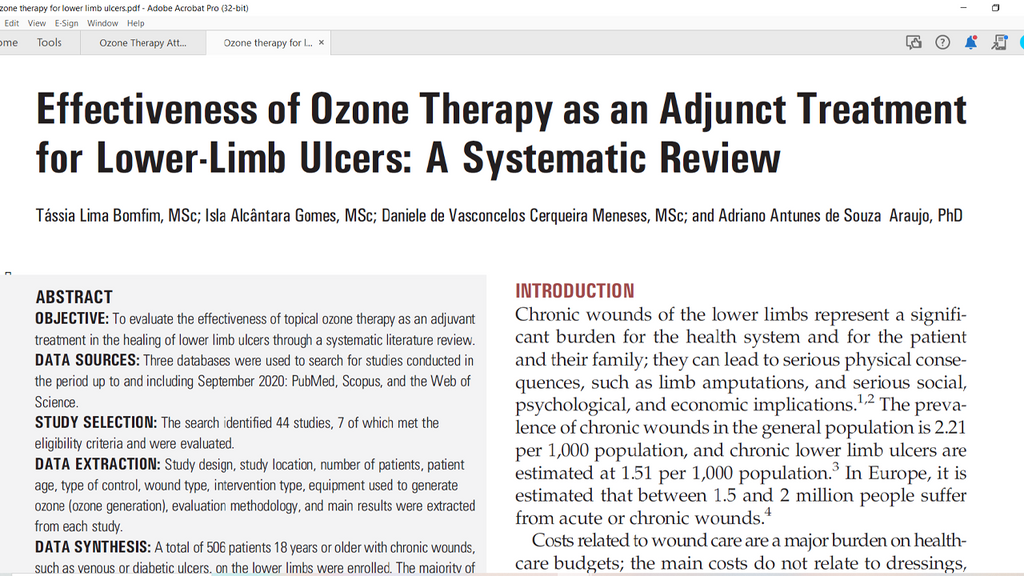 Effectiveness of Ozone Therapy as an Adjunct Treatment for Lower-Limb Ulcers: A Systematic Review