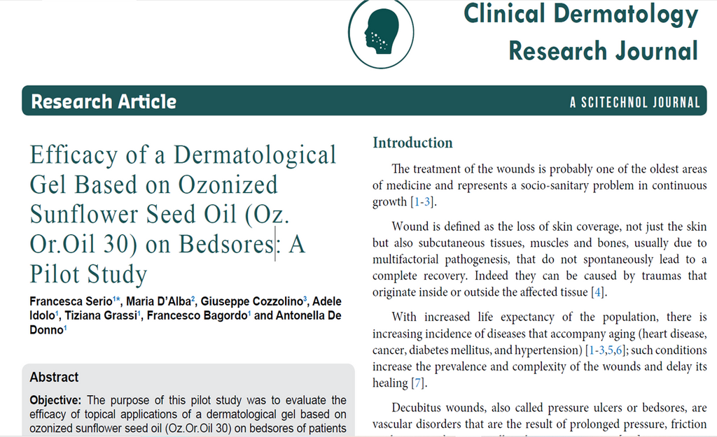 Efficacy of a dermatological gel based on sunflower seed oil
