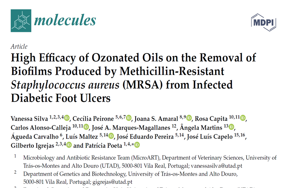 High Efficacy of Ozonated Oils on the Removal of Biofilms Produced by Methicillin-Resistant Staphylococcus aureus (MRSA) from Infected Diabetic Foot Ulcers
