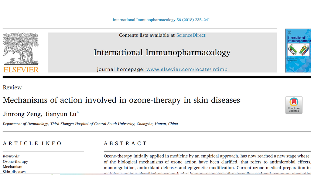 Mechanisms of action involved in ozone-therapy in skin diseases