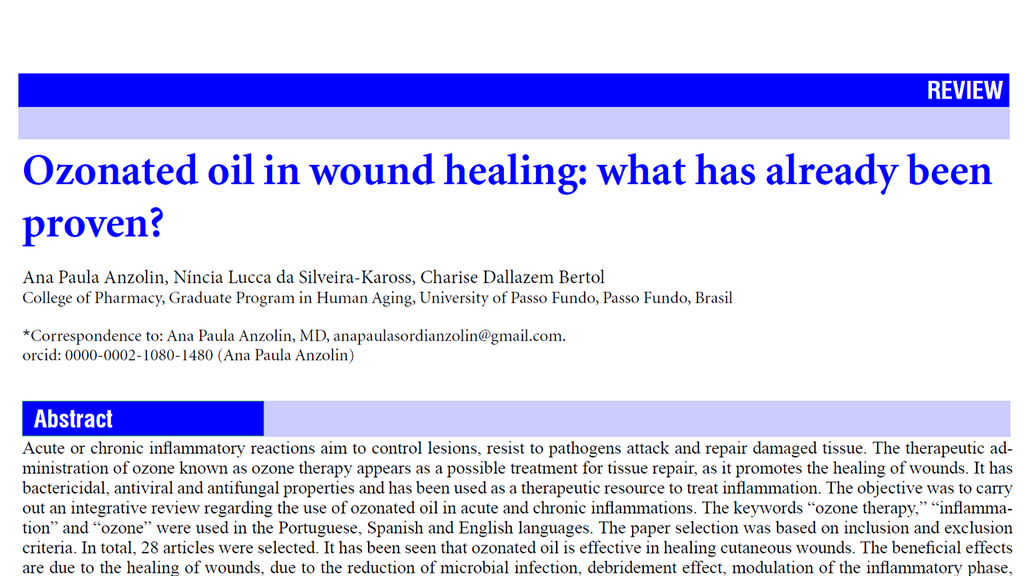 Ozonated oil in wound healing: what has already been proven?