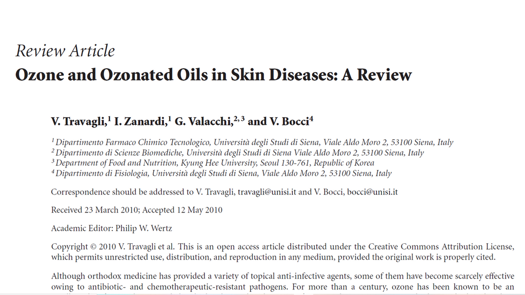 Ozone and Ozonated Oils in Skin Diseases: A Review