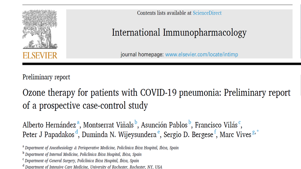 Ozone therapy for patients with COVID-19 pneumonia: Preliminary report of a prospective case-control study