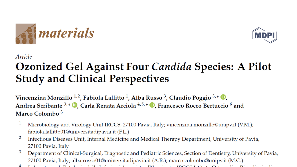 Ozonized Gel Against Four Candida Species: A Pilot Study and Clinical Perspectives