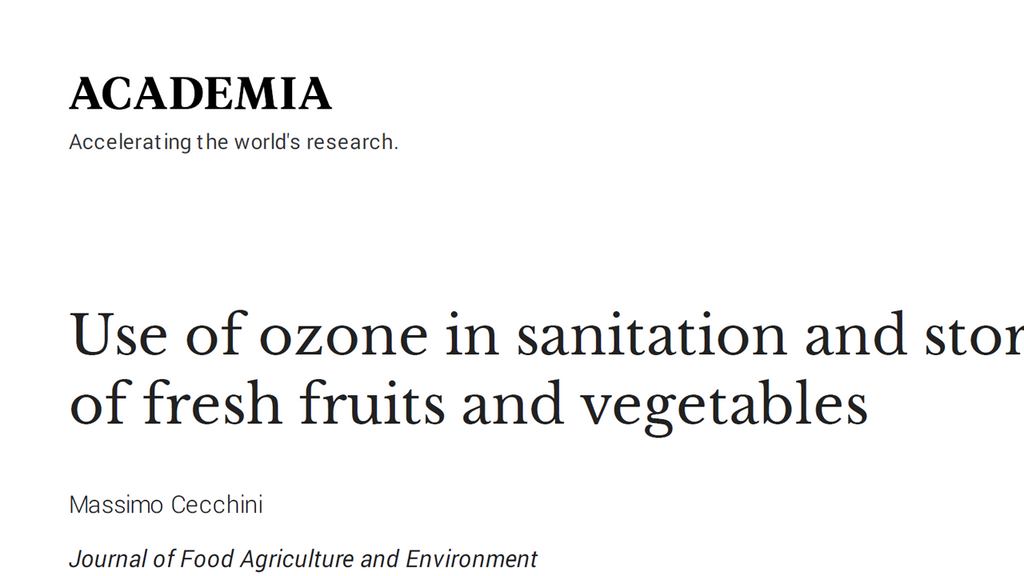 Use of ozone in sanitation and storage of fresh fruits and vegetables